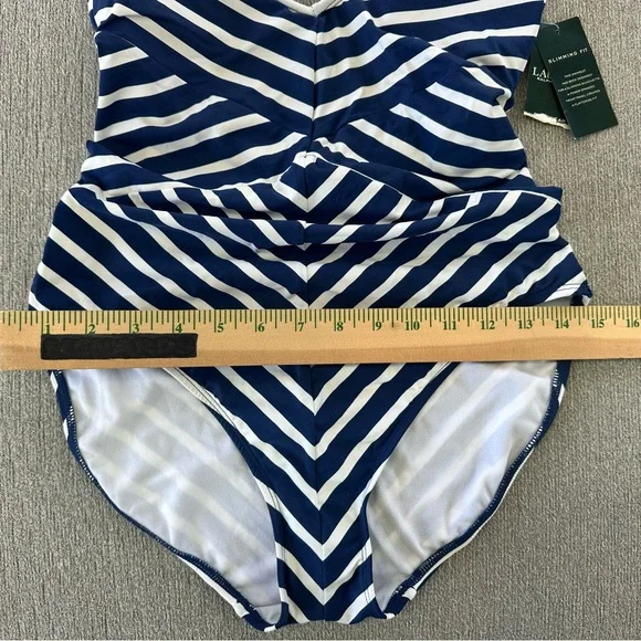 Ralph Lauren Deauville Striped Halter One Piece Swimsuit sz 8 - Picture 6 of 9
